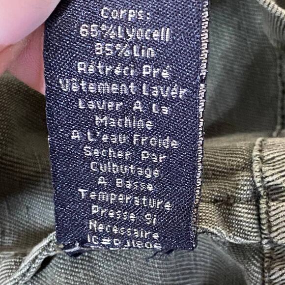 Sanctuary Womens Military Frill Peplum Jacket Full Zip Raw Edge Pockets Green XS - Picture 8 of 9